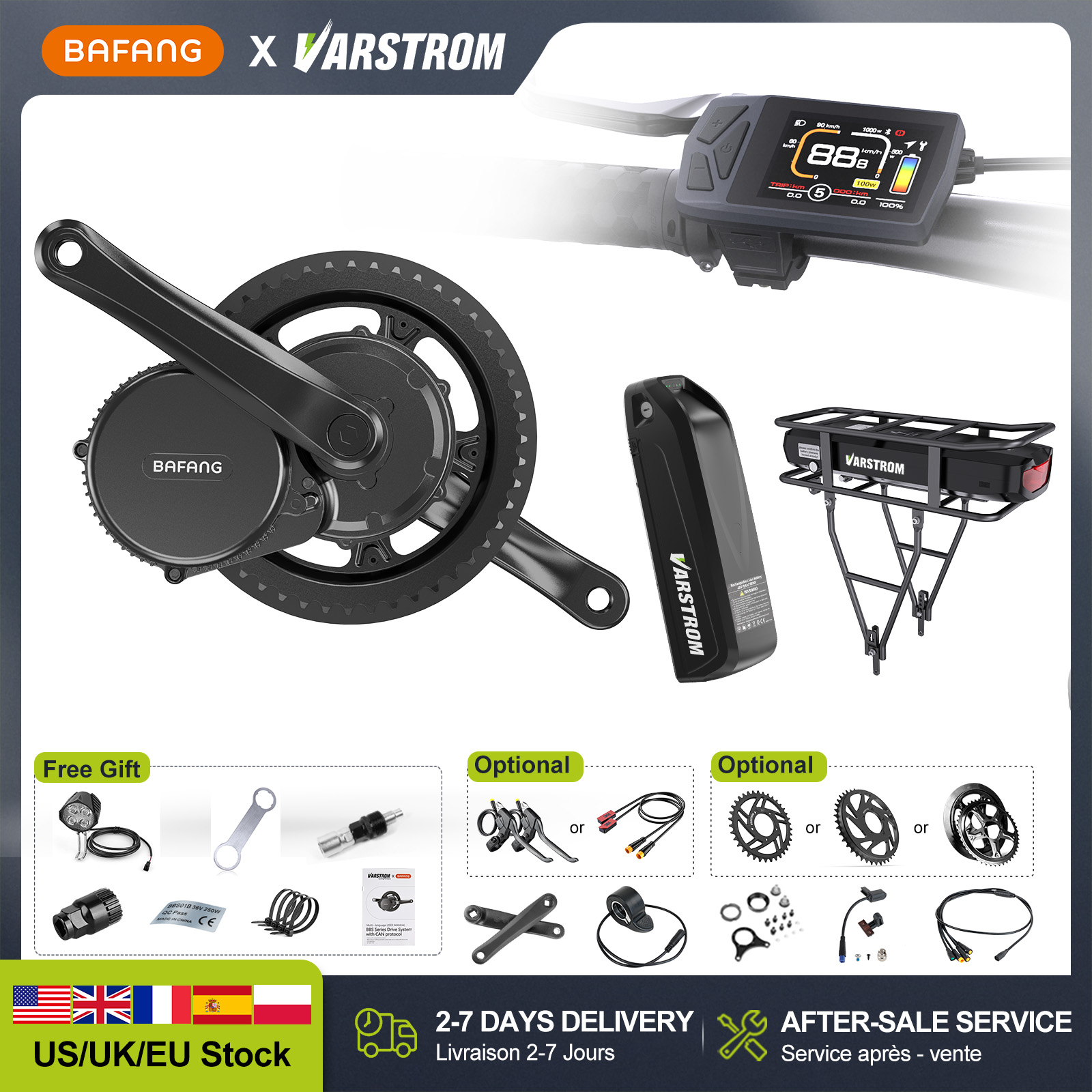 Bafang Bbshd 1000W Conversion Kit - [US Direct] Moteur central BAFANG 48V