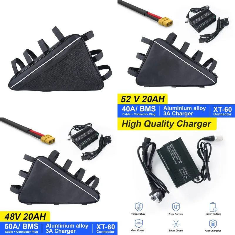 Ebike Battery 52V 20Ah Triangle Pack - Batterie de vélo électrique au lithium