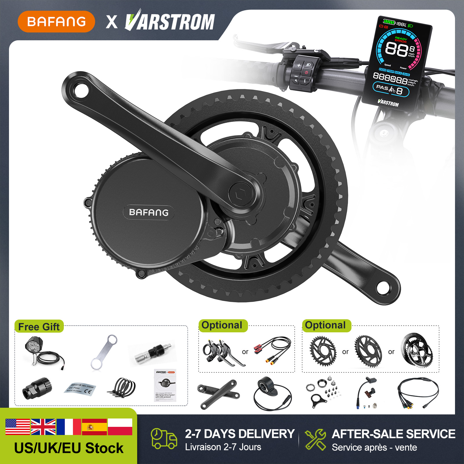 Mid Drive Motor Kit 52V 1000W - [Stock US] Moteur central BAFANG 48V
