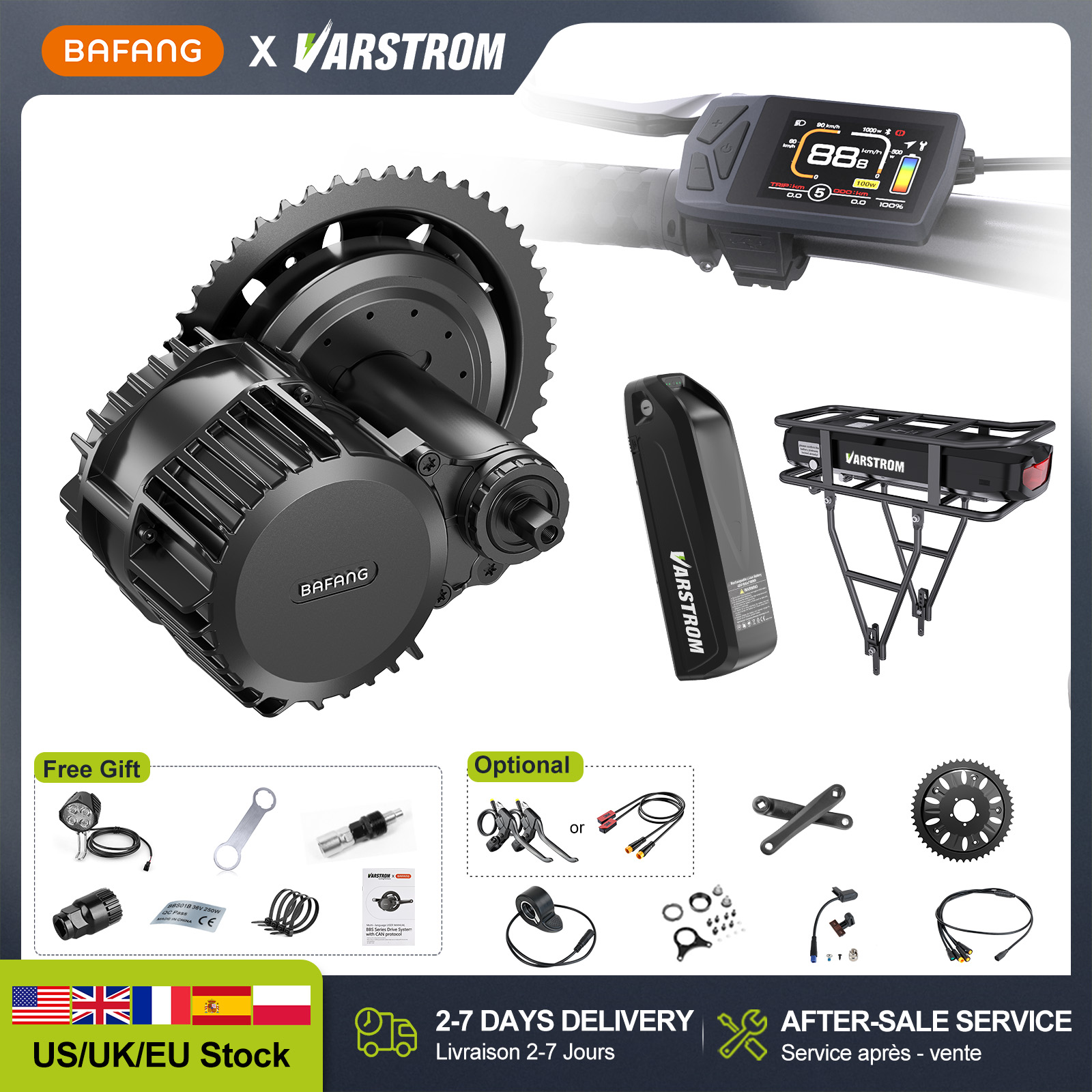 Bafang Bbshd 1000W Conversion Kit - [Stock US] Kits de conversion de