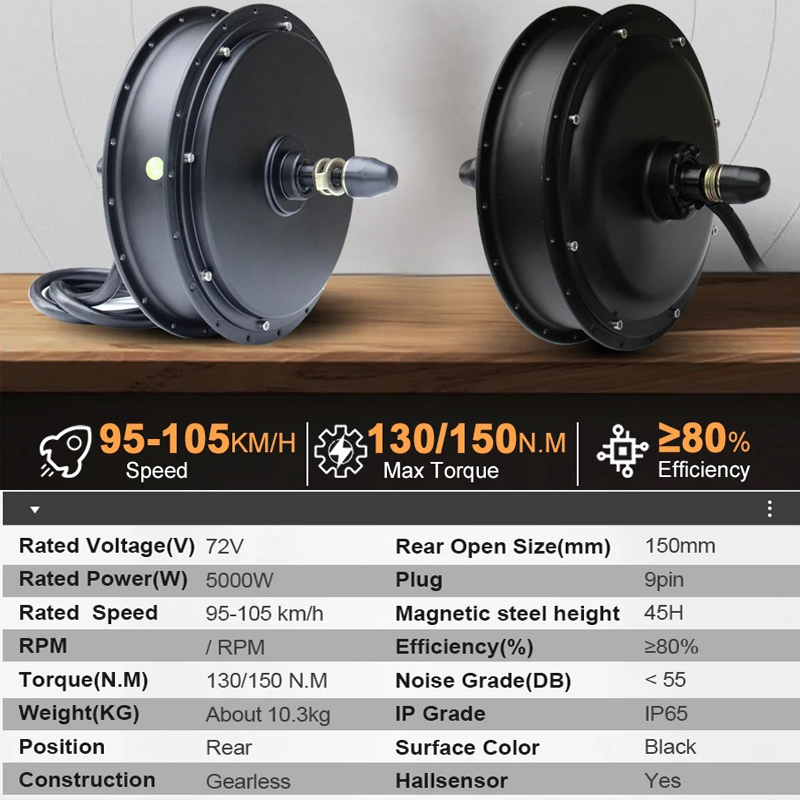 Nouveau kit de conversion de v - 72V 5000W Hub Motor Kit avis et prix