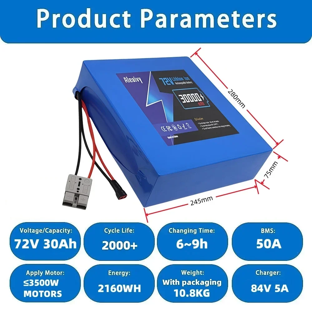 Batterie au lithium 21700 haut - Electric Bicycle Battery 72V 30Ah avis et prix