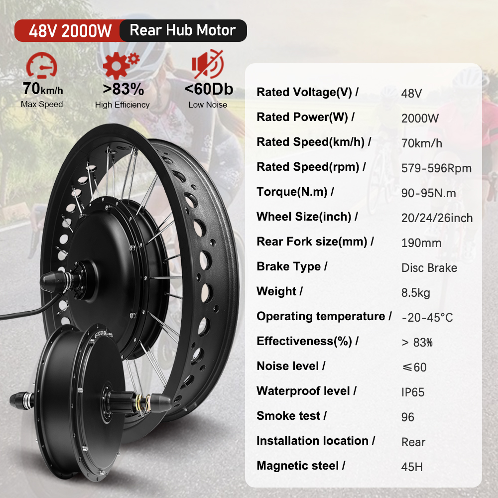 Kit de moteur de gros vélo éle - 72V 5000W Hub Motor Kit avis et prix