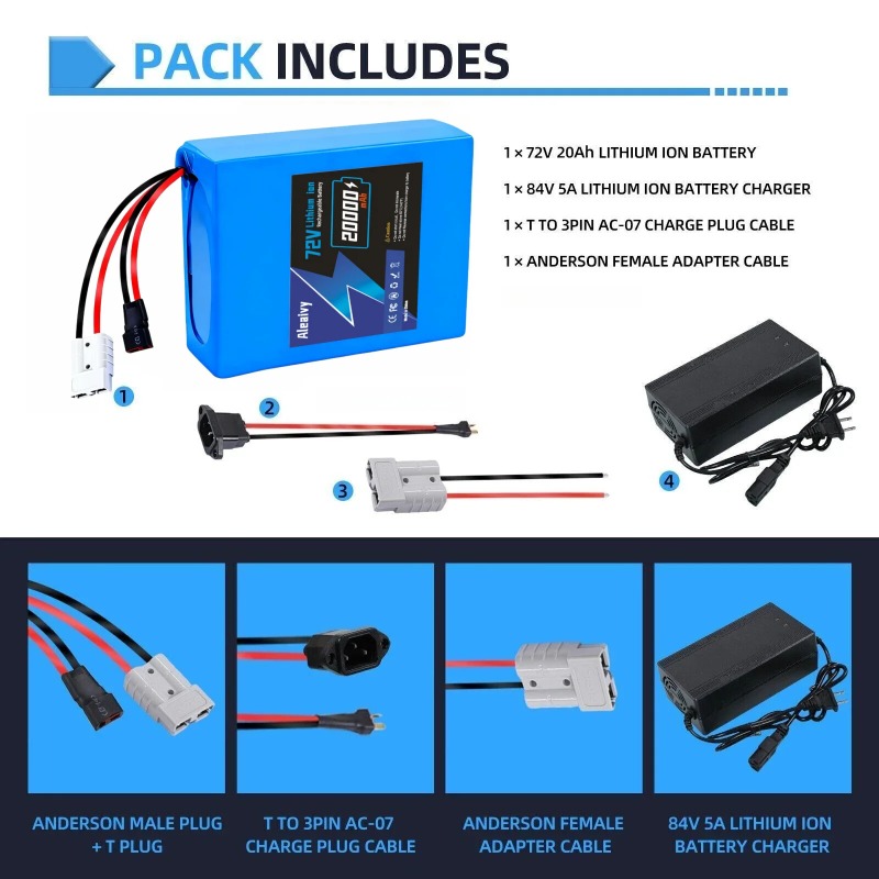 Batterie 72V 20S4P 20AH 20S6P  - Electric Bicycle Battery 72V 30Ah avis et prix