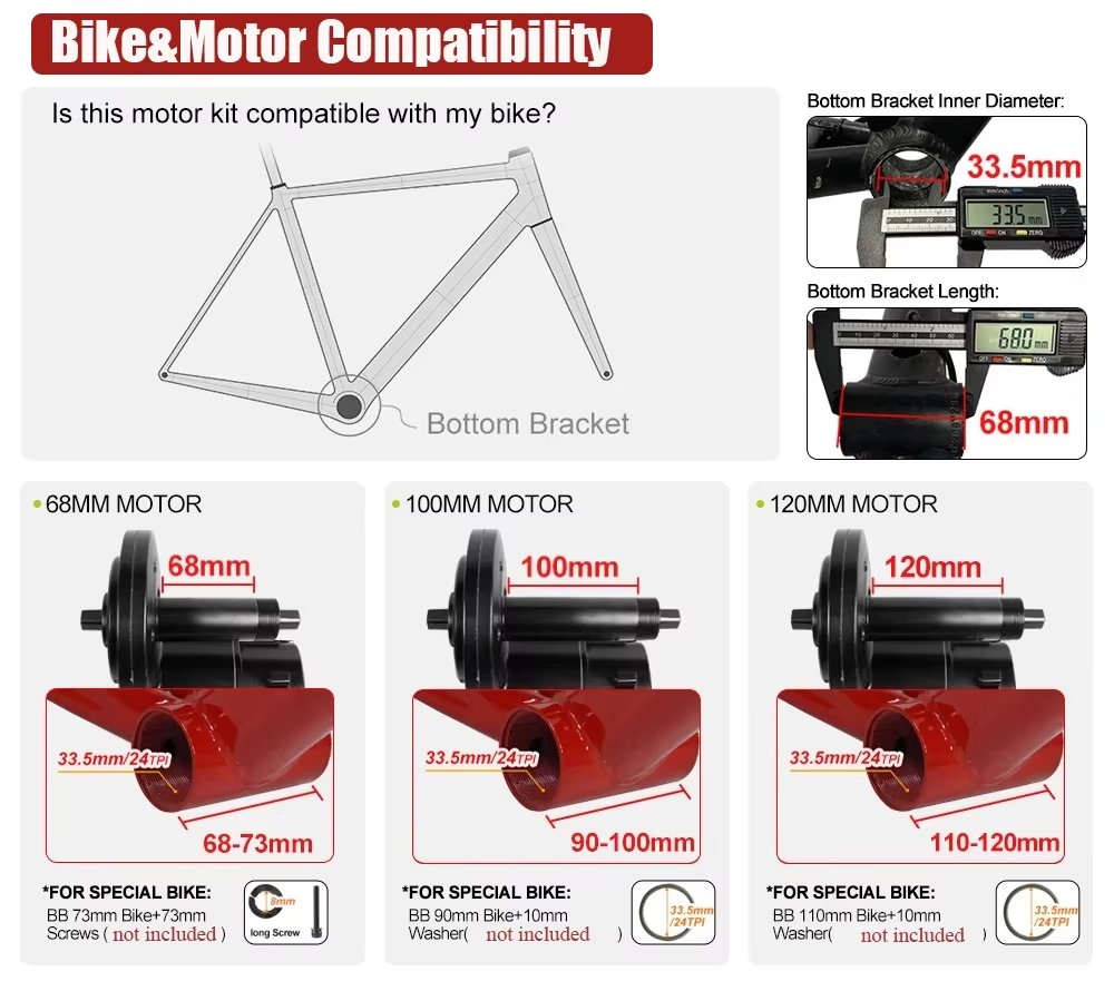 Kit de conversion de vélo élec - Mid Drive Motor Kit 52V 1000W avis et prix